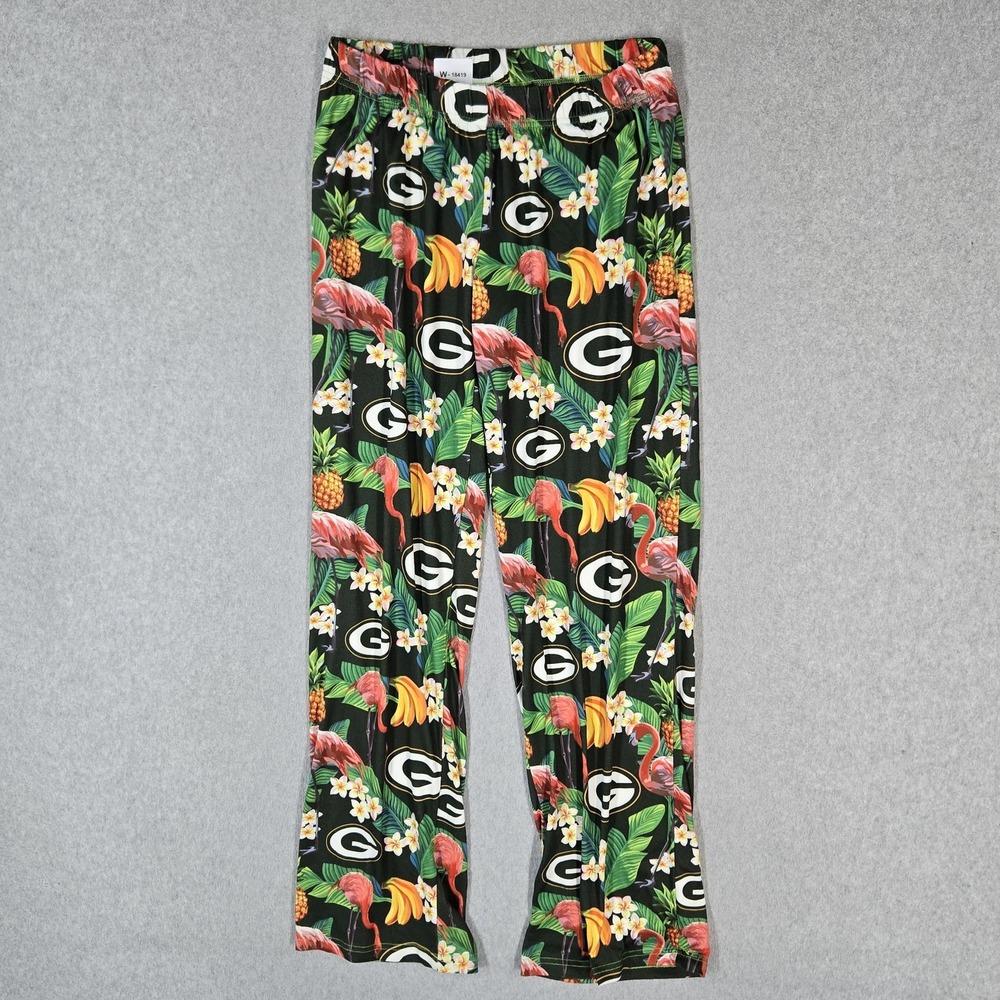 Green Bay Packers Men SleepwearS Green NFL Team Apparel Floral Pajama Pants